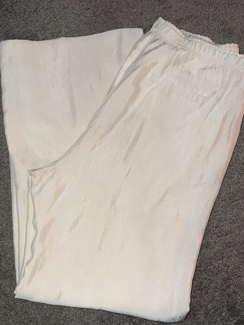 J. Crew Cream Wide-Leg Pants with Navy and Red Side Stripes - Picture 3 of 6